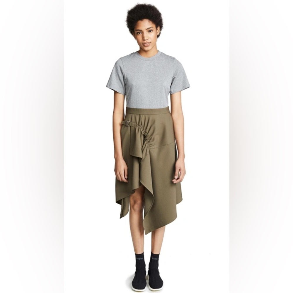 3.1 Phillip Lim Handkerchief Midi Dress Size 2 Wool green Gray